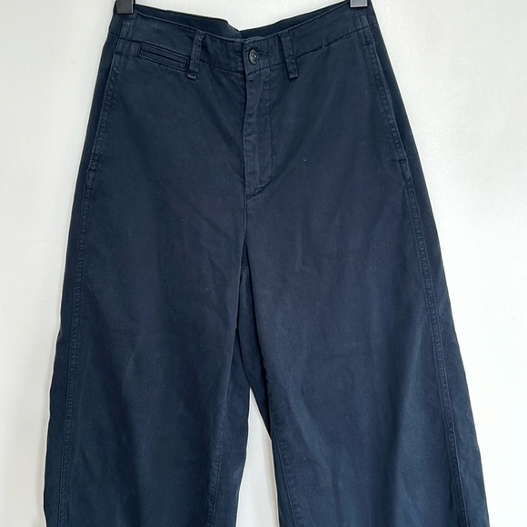 Sofie Wide Leg Cotton Chino In Navy - Picture 8 of 13